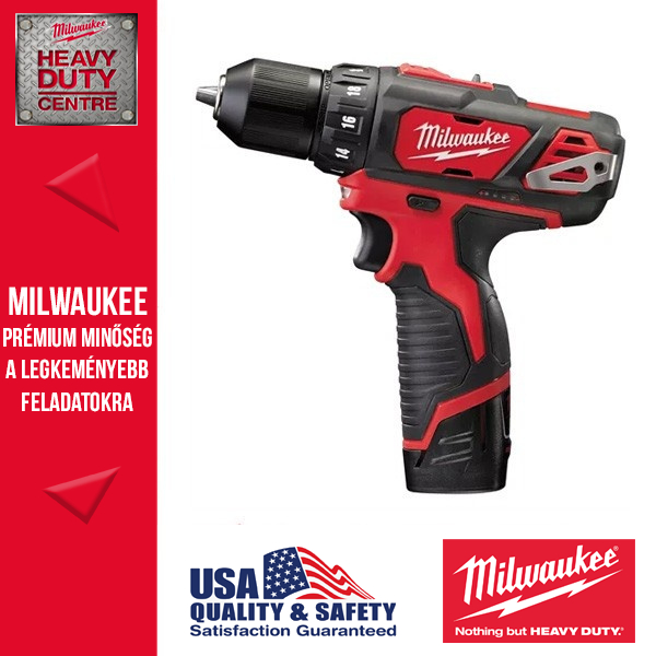 Milwaukee M12 BDD-202X M12 Szuperkompakt fúrócsavarozó (2x 2.0 Ah akkuval és töltővel)