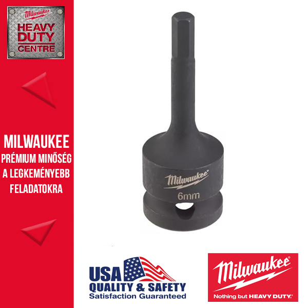 Milwaukee HEX6 1/2″ Dugókulcs 1/2 Dugókulcsbetét, belső hatlapú csavarokhoz, 6 mm
