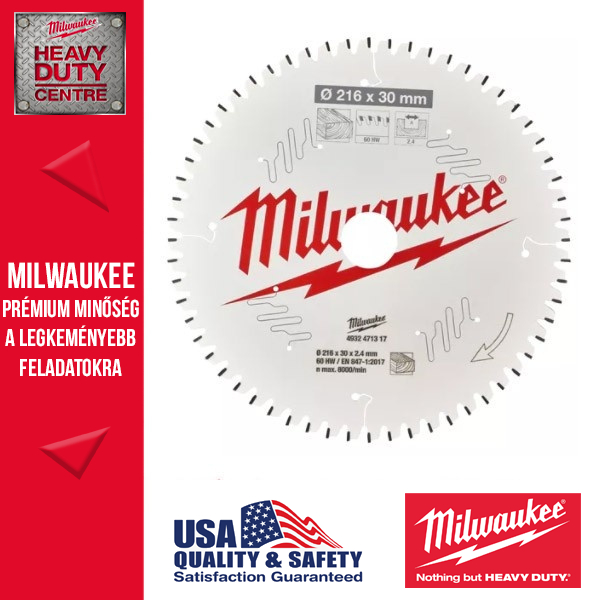 Milwaukee CSB MS W Körfűrészlap gérvágókhoz - 216 x 30 x 2,4 mm x 60ATB neg.