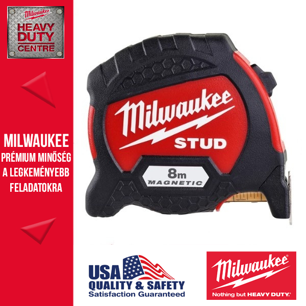 Milwaukee STUD Mágneses Mérőszalag 8 m / 33 mm - 1 db