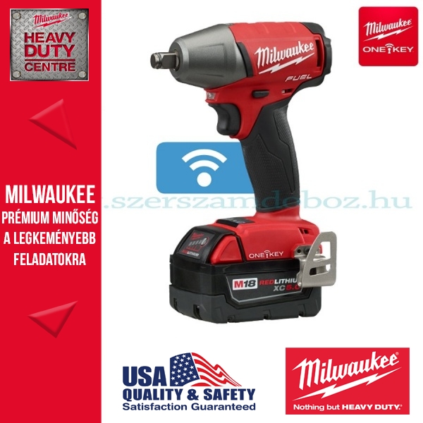 Milwaukee M18 ONEIWF12-502X One-Key Ütve-csavarbehajtó biztosítógyűrűvel