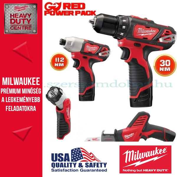 Milwaukee M12 BPP4A-202B Akkus Gépszett