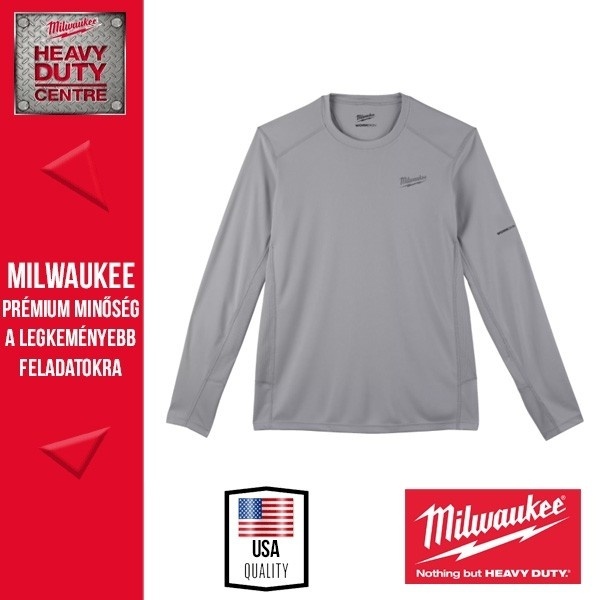 Milwaukee WWLSG-S WORKSKIN Technikai hosszú ujjú póló, szürke (S)