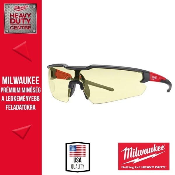 Milwaukee Védőszemüveg páramentes lencsékkel, sárga