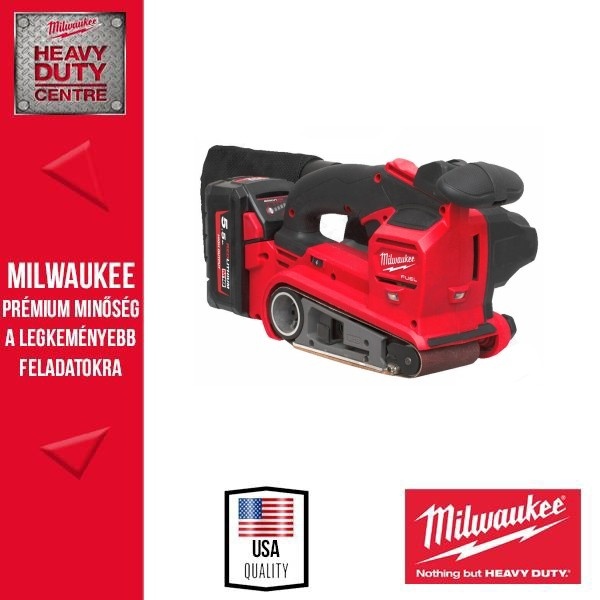MILWAUKEE M18 FBTS75-552X Akkus szalagcsiszoló HD kofferben Akkuval és töltővel
